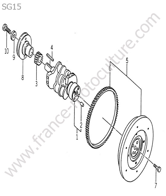 Vilebrequin - volant moteur ISEKI SG15