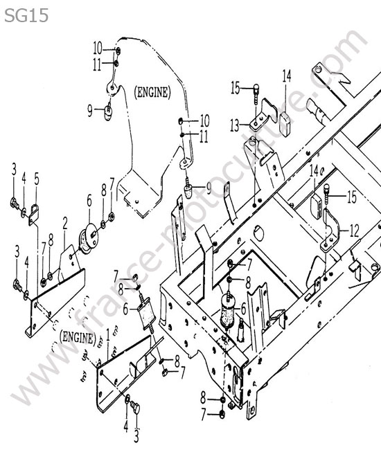 Support moteur ISEKI SG15