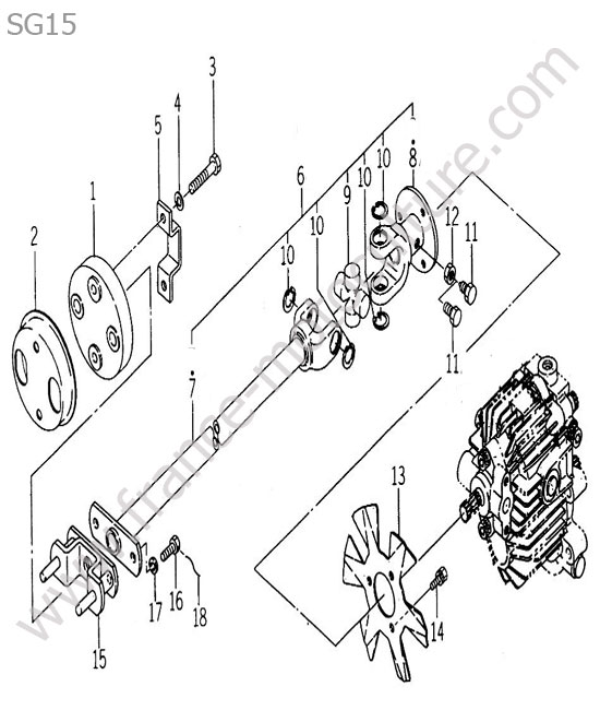 Cardan transmission ISEKI SG15