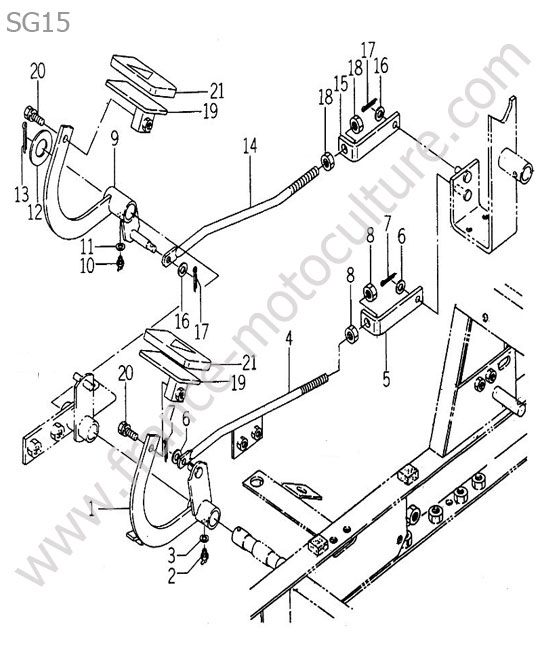 Pedale avancement ISEKI SG15