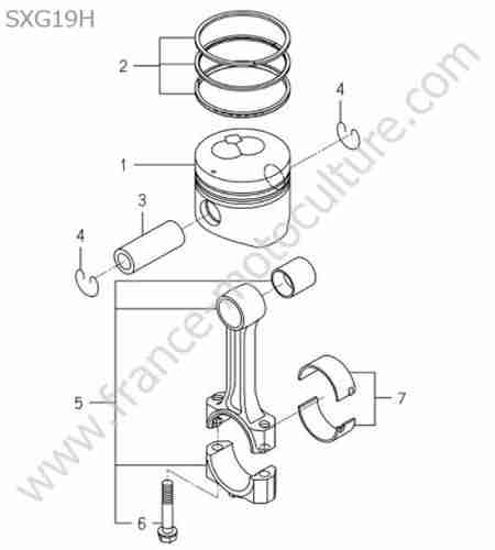 ISEKI - SXG19 : Piston - bielle