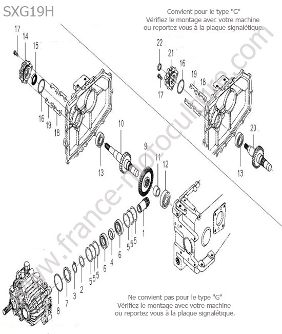 Renvoi transmission ISEKI SXG19