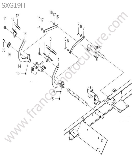Pedale avancement ISEKI SXG19