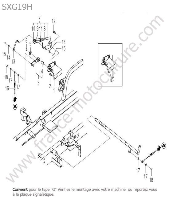 Frein main (type g) ISEKI SXG19