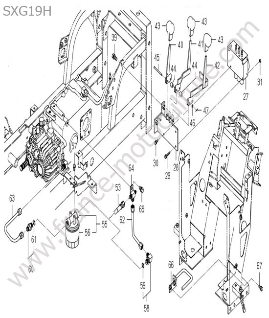 Commandes hydraulique - filtre ISEKI SXG19