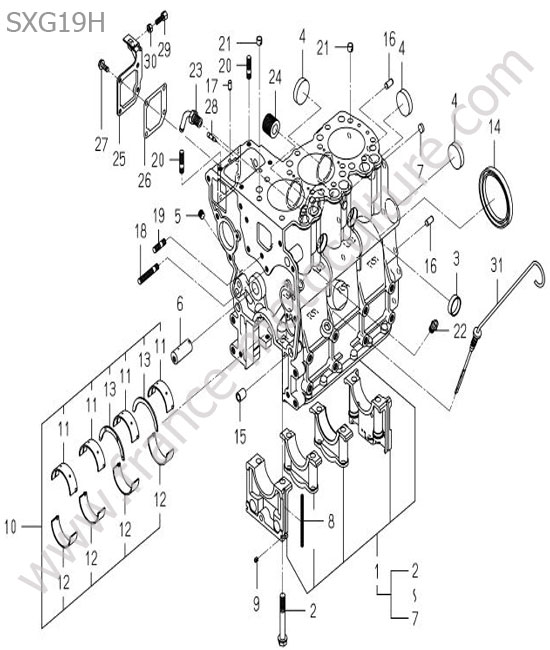 Bloc moteur ISEKI SXG19