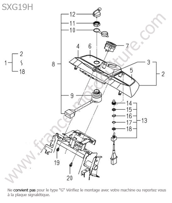 Tableau bord ISEKI SXG19