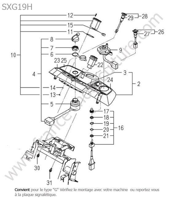 Tableau bord (type g) ISEKI SXG19