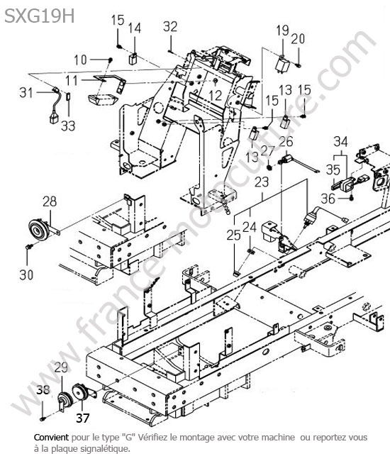 Pieces electriques (type g) ISEKI SXG19