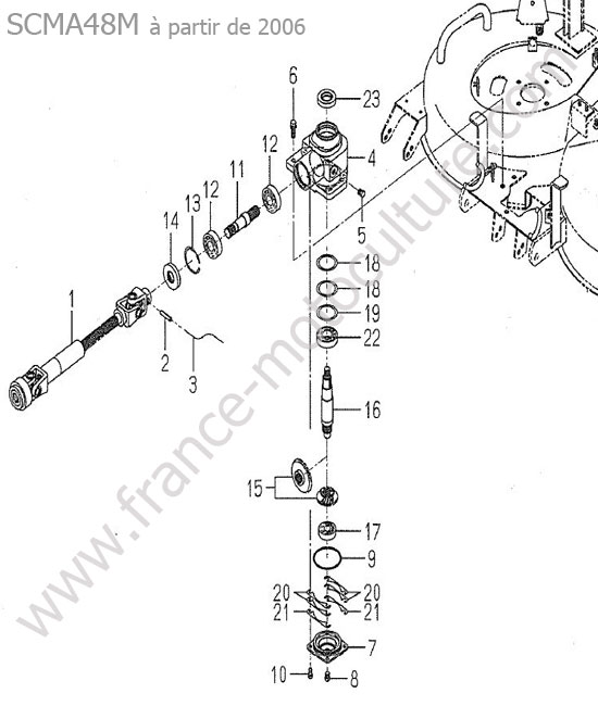 Renvoi angle (scma48m) ISEKI SXG19