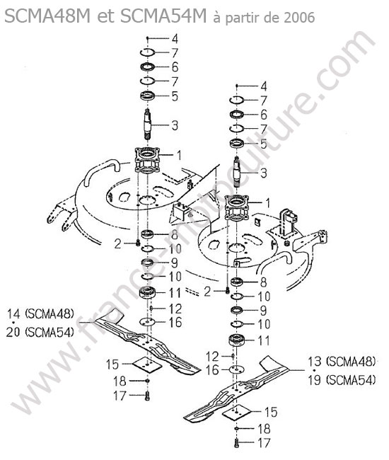 Lames  paliers lame (scma48/54m) ISEKI SXG19