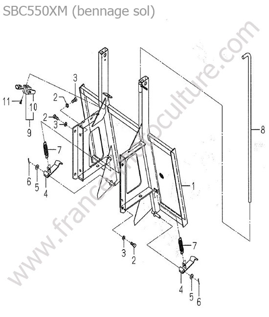 Chassis bac arriere (sol) : ISEKI - SXG19