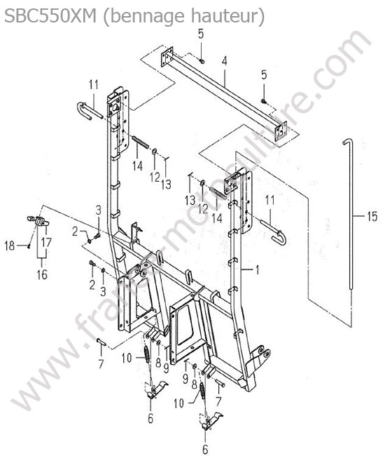 Chassis bac arriere (hauteur) ISEKI SXG19