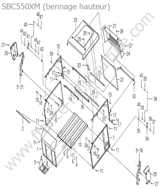 Panier / bac (hauteur) ISEKI SXG22