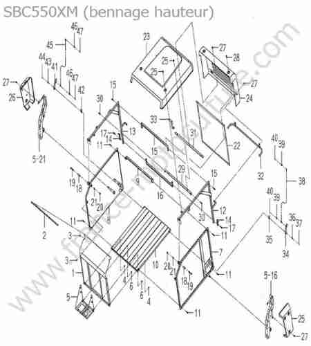 ISEKI - SXG22 : Panier / bac (hauteur)