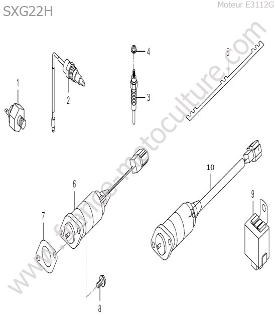 Composant electrique moteur ISEKI SXG22