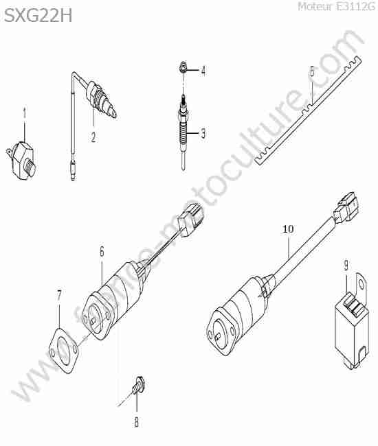 ISEKI - SXG22 : Composant electrique moteur