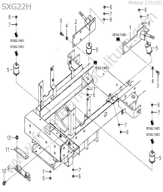 Support moteur ISEKI SXG22