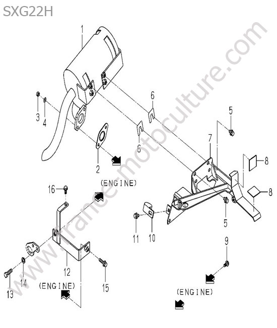 Echappement ISEKI SXG22