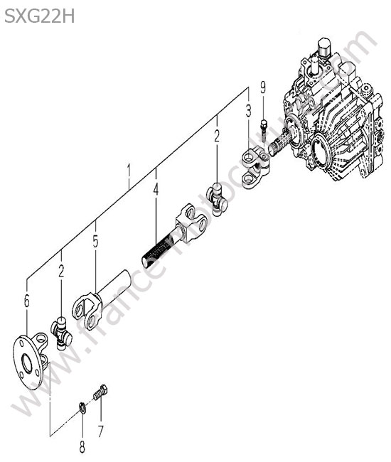Cardan transmission ISEKI SXG22