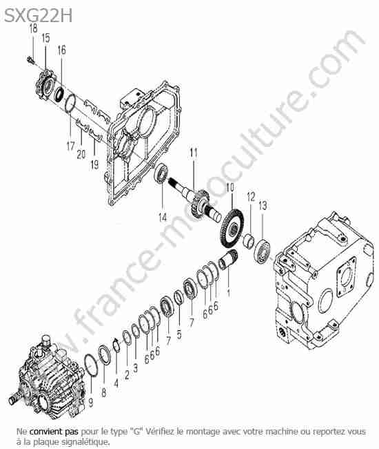 ISEKI - SXG22 : Renvoi transmission