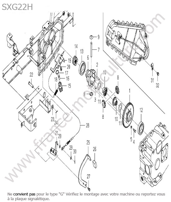 Differentiel arriere ISEKI SXG22