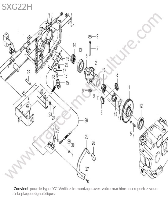 Differentiel arriere (type g) ISEKI SXG22