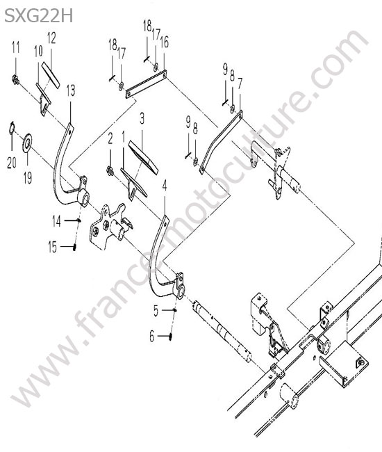 Pedale avancement ISEKI SXG22