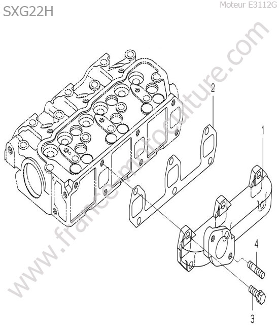 Collecteur echappement ISEKI SXG22