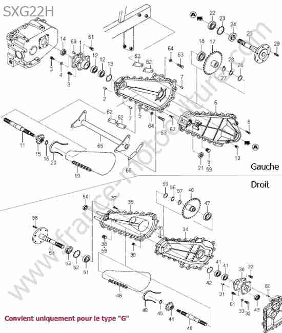 ISEKI - SXG22 : Pont arriere (type g)