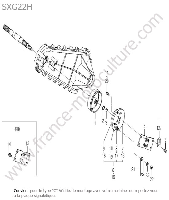 Freins (type g) ISEKI SXG22
