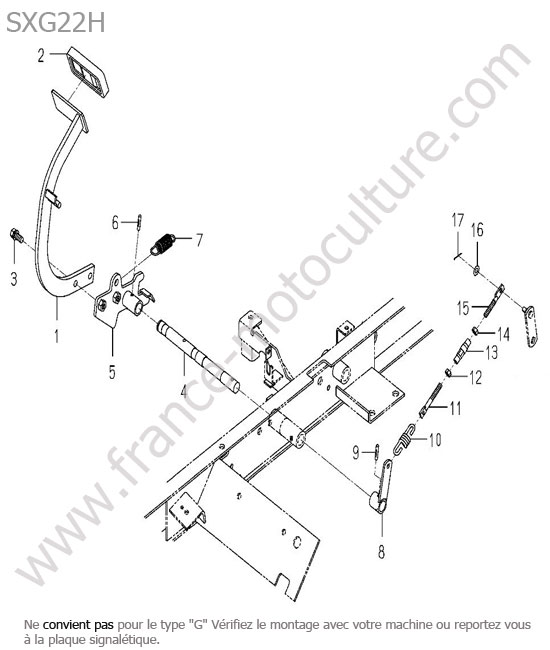 Pedale de frein ISEKI SXG22