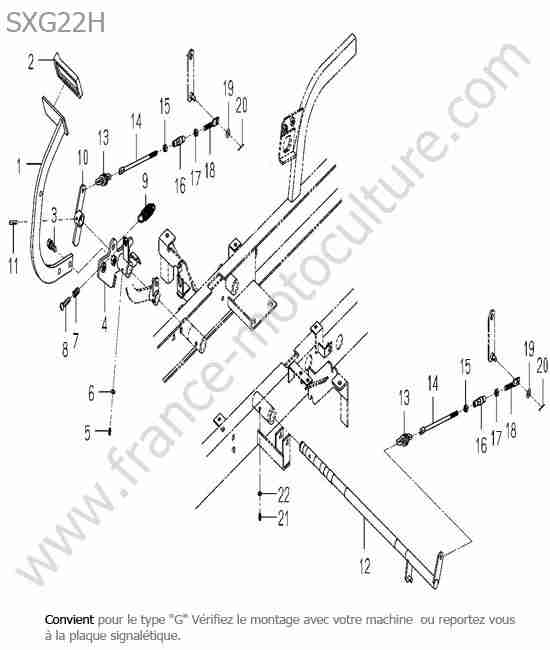 ISEKI - SXG22 : Pedale freins (type g)