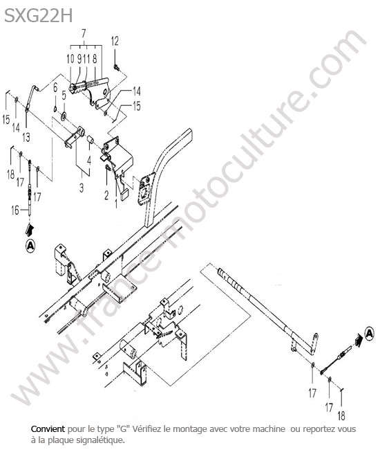 Frein main (type g) ISEKI SXG22