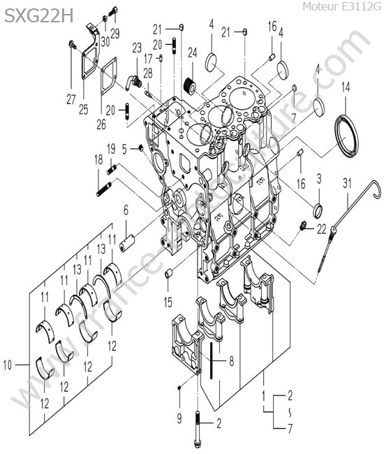 Bloc moteur ISEKI SXG22