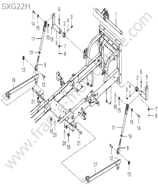 Systeme relevage coupe ISEKI SXG22