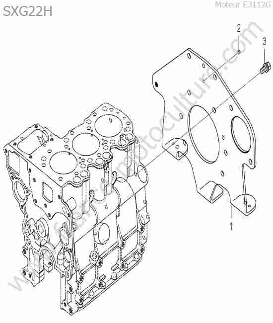 ISEKI - SXG22 : Plaque moteur