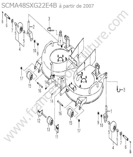 Roues/galets plateau (scma48sx) ISEKI SXG22