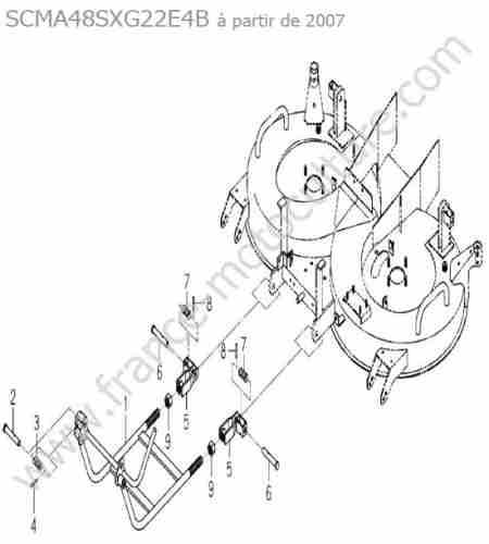 ISEKI - SXG22 : Fixation tablier coupe (scma48sx)
