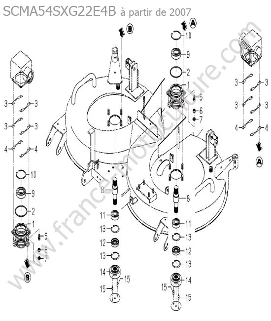 Arbre/support lame (scma54sx) ISEKI SXG22