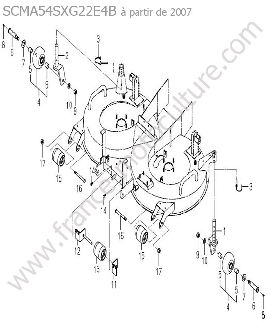 Roues/galets plateau (scma54sx) ISEKI SXG22