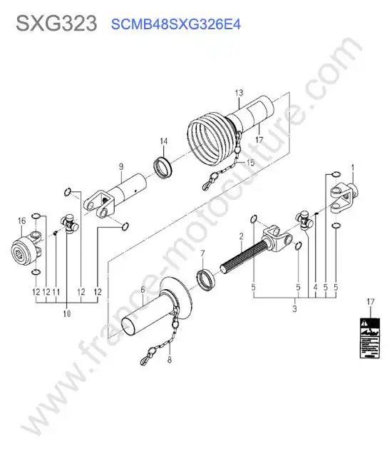 Scmb48 - cardan details ISEKI SXG323