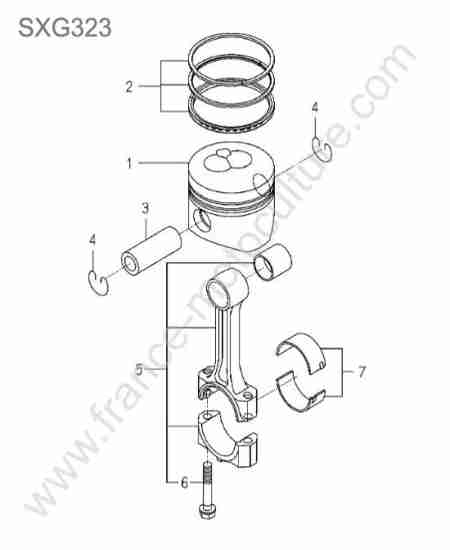 ISEKI - SXG323 : Piston / segments / bielle