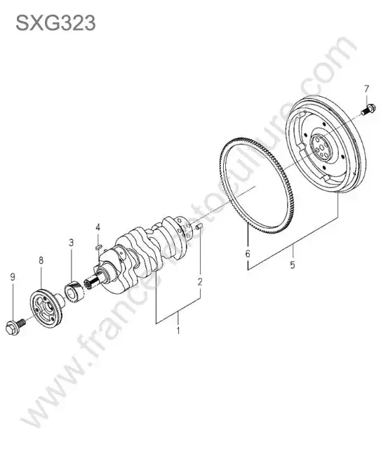 Vilebrequin / volant moteur ISEKI SXG323