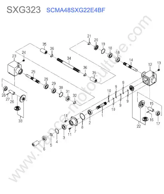 Scma48 - renvoi angle ISEKI SXG323