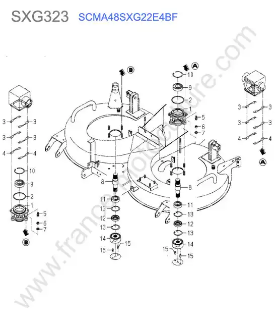Scma48 - palier arbre lame ISEKI SXG323