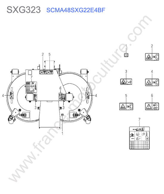 Scma48 - etiquettes ISEKI SXG323