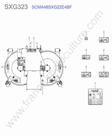 ISEKI - SXG323 : Scma48 - etiquettes