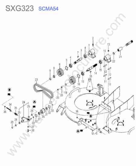 ISEKI - SXG323 : Scma54 - courroies