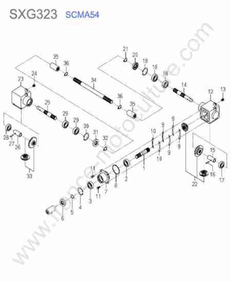 ISEKI - SXG323 : Scma54 - renvoi angle
